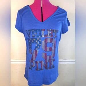 Women’s “Violet & Pink” Bedazzled Short Sleeve Shirt